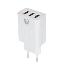 Сетевое зарядное устройство Максимум, Быстрая зарядка QC3.0, 3xUSB, 3.4А, белый BY